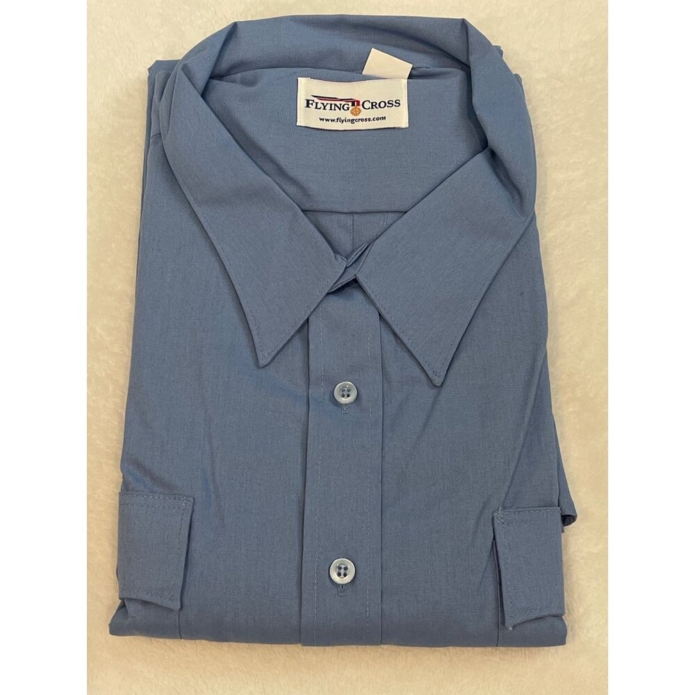 NWT Flying Cross SS Shirt Long Body‎ Mens 22.0/22.5 Blue 85R5435T